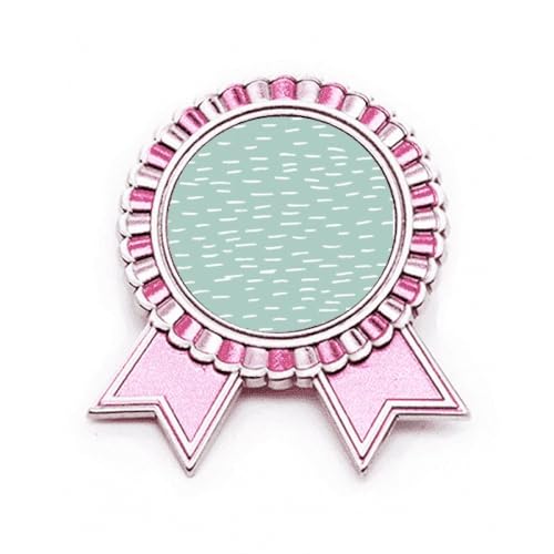 Broche rose à pois blancs en métal taille M pour accessoiriser vos vêtements et vestes