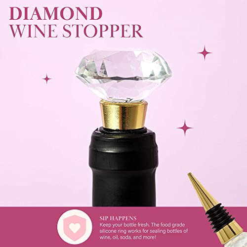 Paris Hilton Wine Bottle Chiller Set, Insulated Double Wall Chiller, Gold Winged Corkscrew Wine Bottle Opener, Diamond Wine Stopper, 3-Piece Set, Pink by Paris Hilton - Image 7