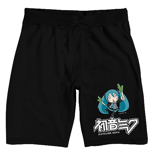 Bioworld Hatsune Miku Chibi Character Men's Black Sleep Pajama Shorts