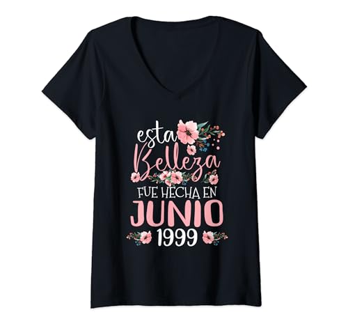 Mujer Hecha En Junio 1999 Mujer Regalo 23 años Cumpleaños Camiseta Cuello V