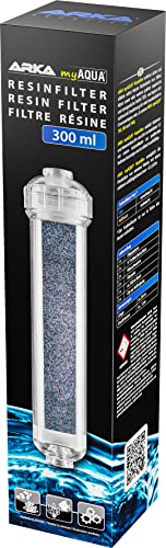ARKA Aquatics Filtro de Resina de 300 ml - Filtro de Agua Pura, Elimina los residuos más Finos de silicato, nitrato, Ideal para Cualquier Acuario de Agua Dulce y de Agua Dulce, Transparente (RF300) Cover