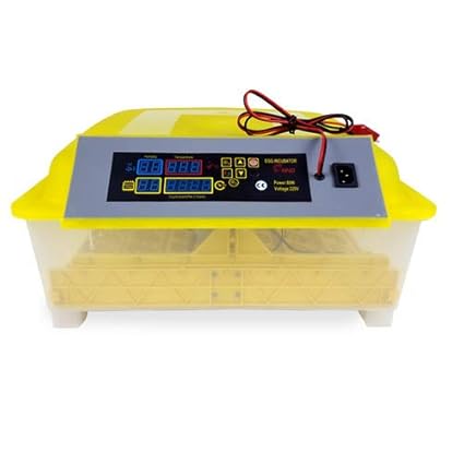 48 Egg Incubator with 12V DC Power Automatic Turning Temperature Control Egg Hatching Machine for Chicken (Yellow)