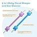 Baby Nose Ear Cleaning Tool 2 Pack - Nasal Booger Ear Clearner Dual Earwax Snot Remover,Suitable for Newborns and Infants with Soft Flexible Silicone Dual Ended Design
