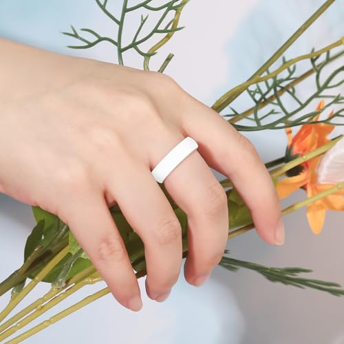 Silicone Anniversary Ring Women,Breathable Design Womens Silicone Wedding Rings,Suitable for Sports,Workout,Gym,5.5mm Wide-2mm Thick,Variety Multipack 1-83