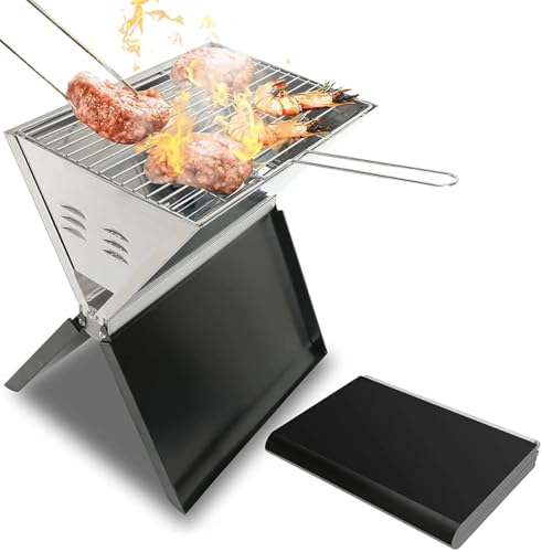 AYDEL Barbecue Portable Notebook à Charbon Pliable en Acier...