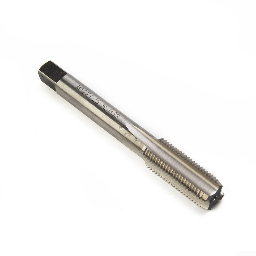 Zestaw gwintowników i narzynek, gwintowniki i narzynki do gwintów okrągłych, gwintowniki HSS HSS metryczne prawe 12 mm x 1,25 mm i zestaw narzynek M12 x 1,25 mm do polerowania DIY