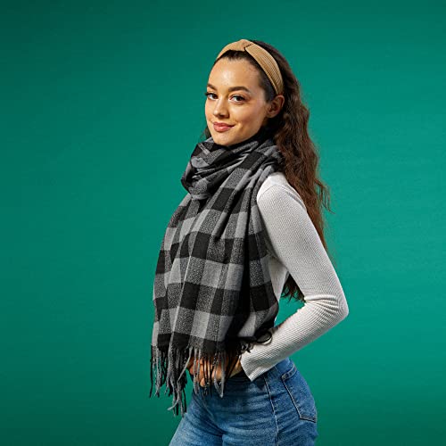 Hadley Wren Women's Plaid Fringe Scarf Collection4