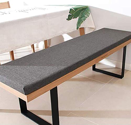 YUMUO Cotton Linen Bench Cushion,Rectangle Anti Slip Bench Pad,Thicken Washable Seat Cushions for Dinning Room Chairs Patio Balcony A 120x30x5cm(47x12x2inch)