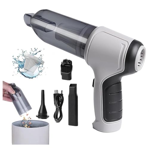 Aspirador PequeñO Potente, 12000pa De Alta Potencia Y Carga USB Aspiradora De Cama Coche Casa Doble Uso Aspiradora para Auto, para Coche, Hogar, Oficina.,White