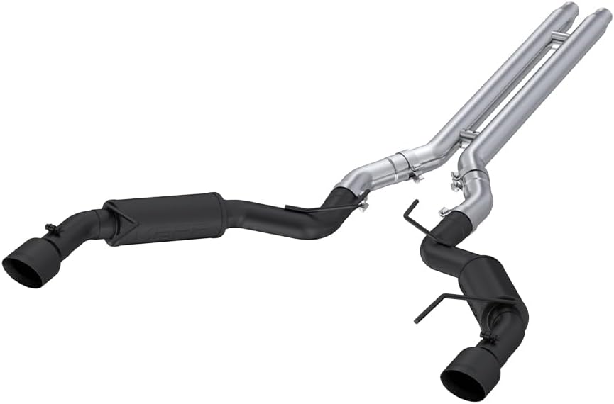 MBRP S7278BLK 3" Cat Back, Dual Split Rear, Race Version Exhaust System with 4.5" Tips (Black Coated)