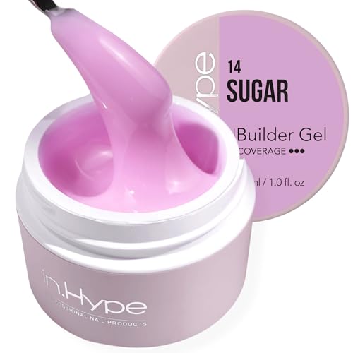 IN.HYPE UV/LED Professional Hard/Builder Gel for Nail Extension/Strengthening/Overlays File Off (SUGAR)