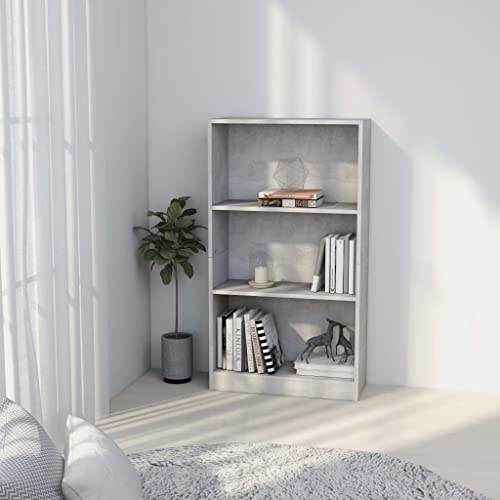 Estantería de madera gris hormigón 109 cm con estructura robusta moderna 3