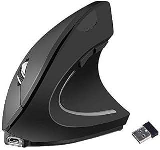 Ergonomic Vertical Mice USB Wireless Ergonomic Mouse,2.4G Rechargeable Optical Vertical Mouse High Precision Optical Mouse Adjustable800/1200/1600 DPI,5 Buttons for PC/Laptop/Mac (black)