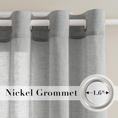 H.VERSAILTEX Ultimate Natural Effect Linen Semi-Sheer Curtains,Nickel Grommet Window Curtain Panels for Living Room/Bedroom(Set of 2) by H.VERSAILTEX - Image 2