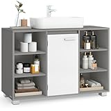 Étagères réglables : Toutes les étagères de ce meuble de salle de bains sont amovibles et réglables sur 3 hauteurs, vous permettant de ranger vos shampoings et gels douche de différentes tailles