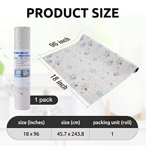 Ray Star 18X96 Inch Shelf Liner For Kitchen Cabinets, Non-Adhesive Cabinet Liner Washable, Pvc Drawer Liner For Dresser Non-Slip Bathroom (Floral)(1 Roll) #TOP4