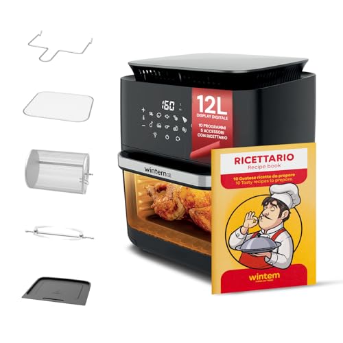 Forno Multifunzione e Friggitrice ad Aria 14L – Cottura Uniforme e Salutare, Display Digitale, Inclusi 4 Accessori Versatili – Ideale per Friggere, Grigliare, Cuocere al Forno