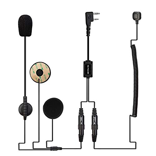 Casque intégral pour talkie-walkie éliminant les bruits de vent avec micro compatible Baofeng