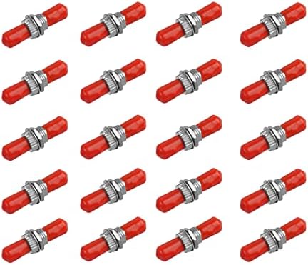 Duogalia 20 Pack Fiber Optical Coupler ST Fiber Optical Cable Barrel Connector ST to ST Bulkhead Fiber Coupler Simplex Singlemode Multimode