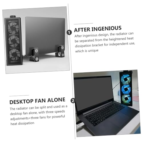 Enfriador ajustable POPETPOP para laptop con base de aluminio miniatura 7