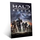 Displate Official Halo Game Metal Poster Magnetic Mounting Included Licensed Artwork Modern Wall Decor Halo Posters Halo Reach Vertical 12.6x17.7 in