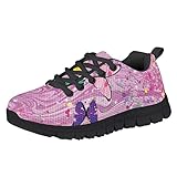 Pinupub Kids Sneakers Size 2 Fashion Cute Purple Tie Dye Comfort Running Walking Casual Sports Shoes Butterflies Print