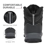 DANNTO Herren Warme Gefütterte Winterschuhe Winterstiefel Wanderschuhe Trekkingschuhe Draussen Schneestiefel (Schwarz-C,45)