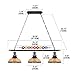 Ridgeyard 3 Lights Billiard Ball Decoration Chandelier Island Light Hanging Pool Table Light Edison Style Pendant Lamp Fixture