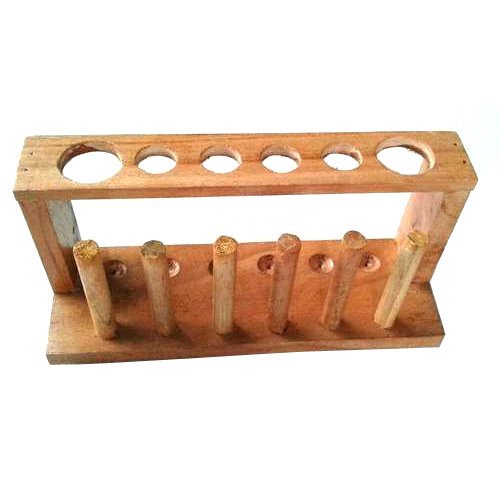 Labworld Wooden Test tube stand holder 6 holes and 6 drying pins for test tubes for industrial,pathology and scientific laboratories - Image 3 thumbnail