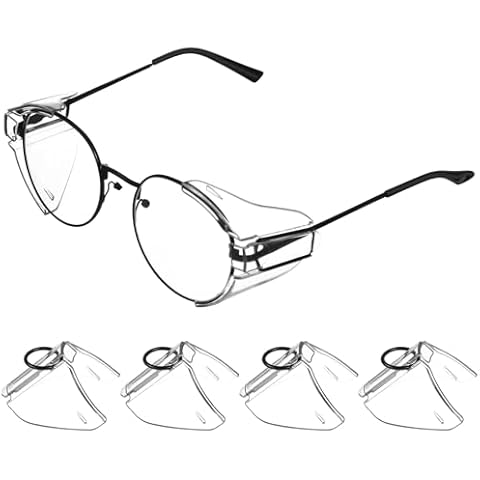 Mikikit 2 Pairs Side Shields for Glasses, Safety Glasses Side Shields PC Side Shields for Eye Glasses Eyewear Protection Clear Eyeglass Safety Side Shields Cover
