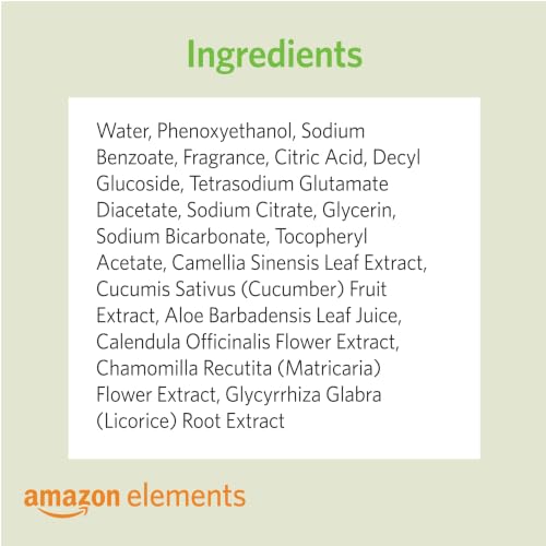 Image of Amazon Elements Baby Wipes, Fresh Scent, Flip-Top Packs, Alcohol-Free, With Cucumber and Aloe, 270 Count, 6 Packs of 90