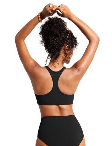 CRZ YOGA Womens Racerback Bikini Tops Scoop Neck Bathing Suit Swimsuit Padded Swim Sport Bra2