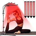 Trayvespace Red Light Lamp, 660nm & 850nm & 940nm Infrared Lamp with Timer, Brightness Adjustable, 360°Rotating Red Light (Black)