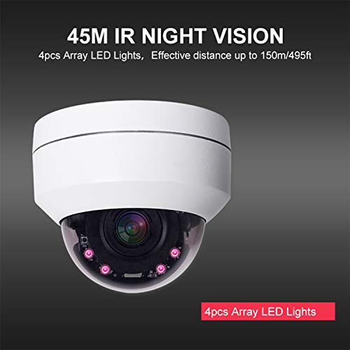 Eversecu Everecu Vandalproof Poe Ip Ptz Camera Hd1080P 2.5'' Mini Metal Dome Security Camera 4X Optical Zoom Lens Ir Night Vision Pan Tilt Zoom Ip66 Waterproof Cctv Camera For Ceiling Installation #TOP5
