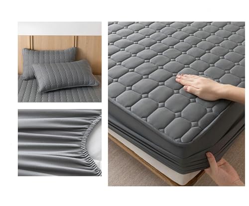 Drap housse lit simple 180x220 à coins profonds anti-plis en coton - 4