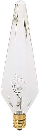 Satco S3744 - Bombilla con base de candelabro de 120 V, 25 W, HX10.5, transparente, 2 unidades (paquete de 1)