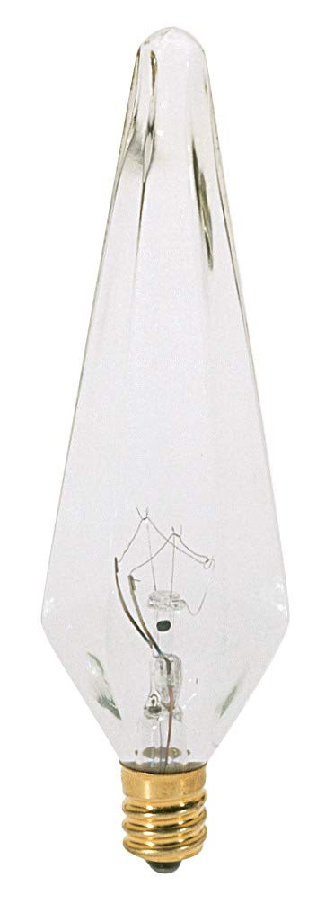 Satco S3744 120V Candelabra Base 25-Watt HX10.5 Light Bulb, Clear, 2 Count(Pack of 1) by Satco - Used condition - US$4.31