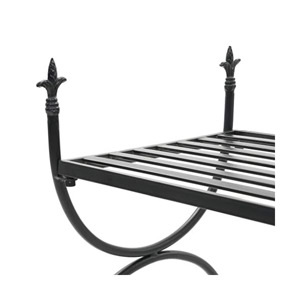 Bench Vintage Style Metal 83x42x55 cm Black - Image 6