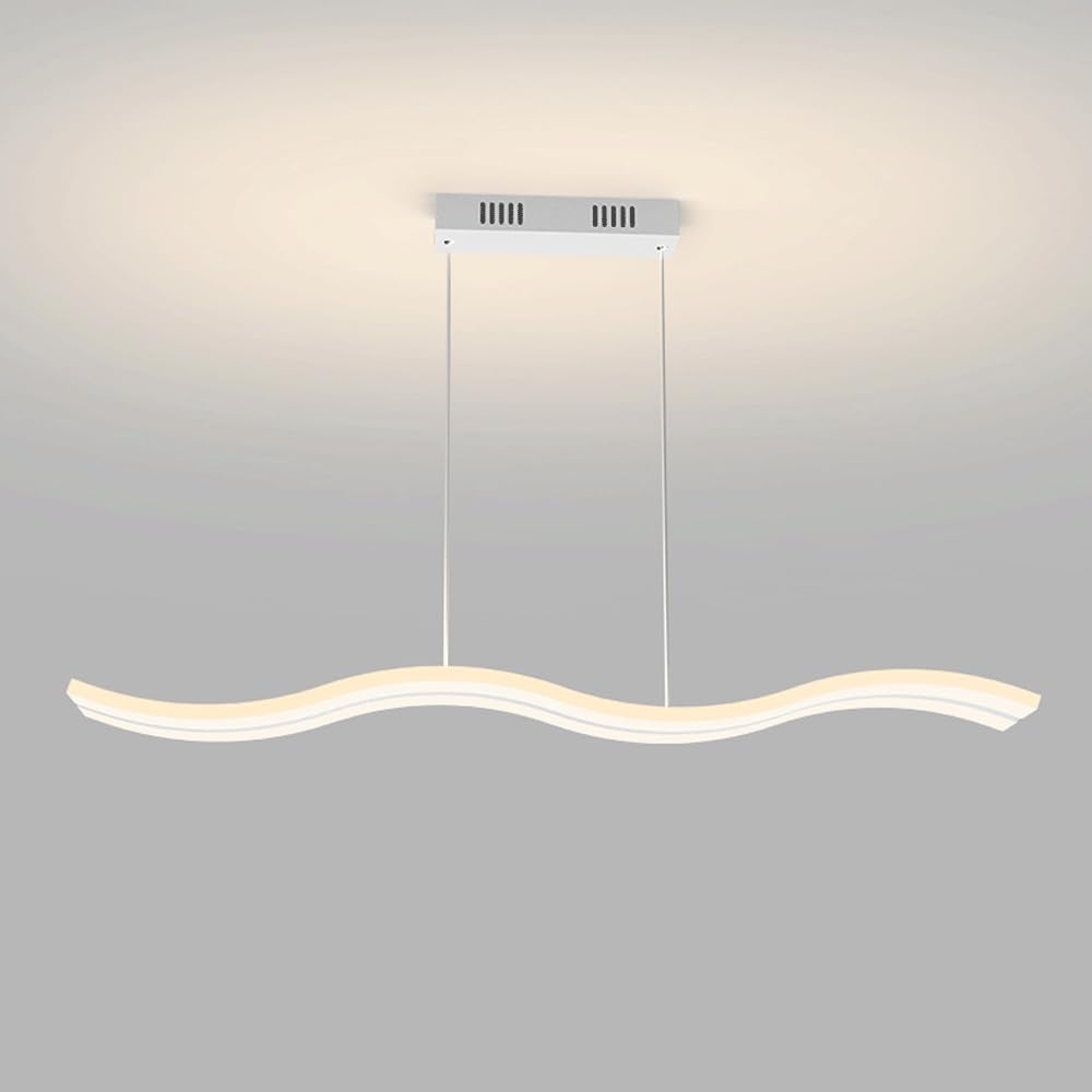 Ligne de cuits isl île chandelier LED courbe moderne pour éclairage intérieur blanc