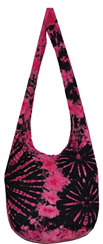 Image of TIE DYE Bohemian Hipster Hobo Boho Hippie Crossbody Bag Purse Black Tone 39 inch
