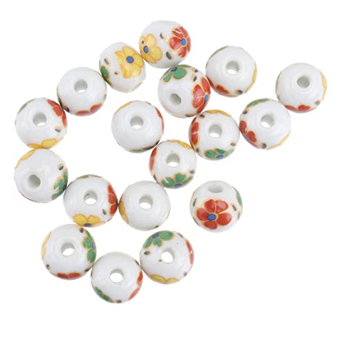 Uonlytech 50pezzi Perline in Ceramica Forma Floreale Materiali Per Artigianato Accessori Per Gioielli Decorazioni Perline Sparse Ciondoli Per Braccialetti