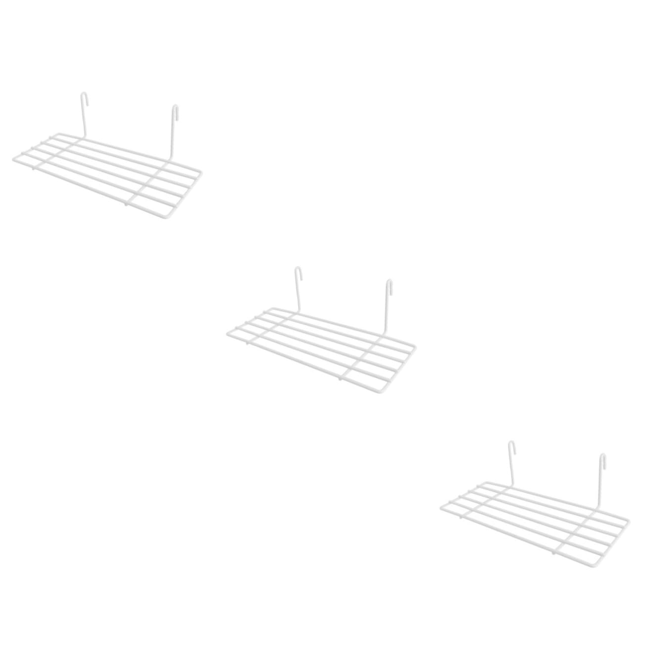 ABOOFAN 3 Pcs Budgie Landing Platform Grid Iron Frame Shelf Pet Parrot Bird Perching Wall Decoration White Easy Installation