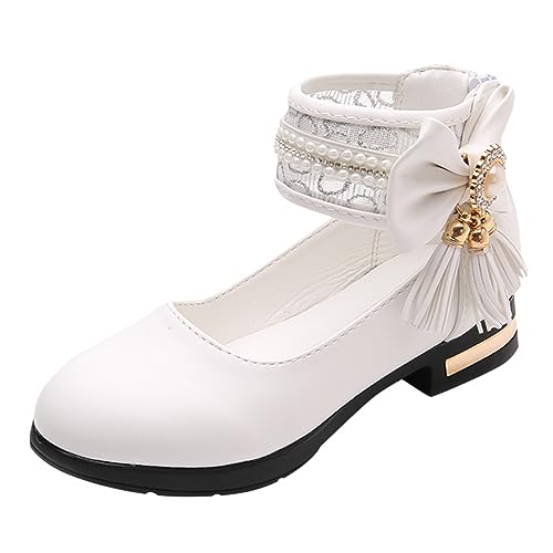 girls black sandal Leather Shoes with Jewelry Tassel Girls Dress Shoes Party School Shoes