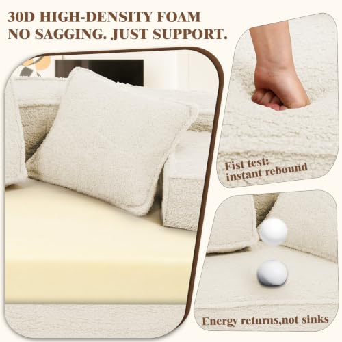 Sofá cama modular tapizado de 160 x 75 x 67 cm con bolsa de almacenamiento lateral 7