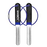 SAMSFX Fishing Hook Sharpener Hook File Portable Grinding Tool with Double Sided Fine and Medium Grit Fly Fishing Tools, 4inch (Blue & Black Handle)