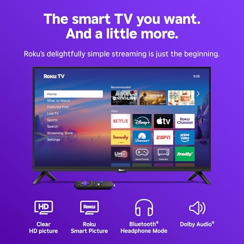 Image of Roku Smart TV 2026 - 32-Inch Select Series, 720p HD TV - Roku TV with Voice Remote - Flat Screen LED Television with Wi-Fi for Streaming Live Local News, Sports, & Movies - Bluetooth Headphone Mode