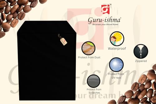Image of Waterproof Dishwasher Cover for 12 to 15 Place Setting | Suitable with Bosch, LG, IFB, Hafele, Faber & More | Dustproof Appliance Protector Zip Cover Universal Fit-(60X60X88cms Black)