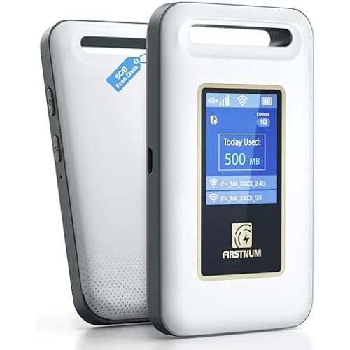4G LTE Portable WiFi for Travel, Mobile Hotspot Device, 5GB Free US Data