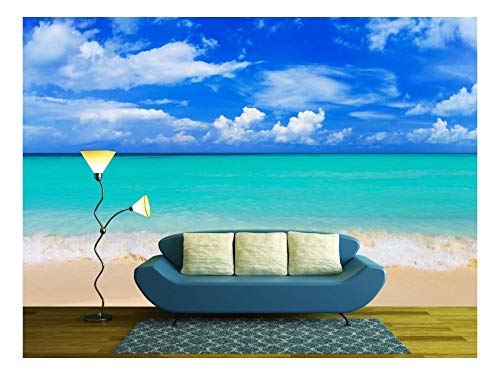 Wall26 - Word Paradise On Beach - Concept Travel Background - Removable Wall Mural | Self-Adhesive Large Wallpaper - 66X96 Inches #TOP21