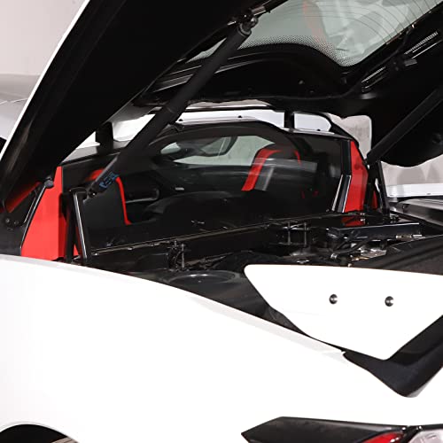 Image of Engine Bay Front Wall Cover Trim Compatible with Corvette C8 Stingray 2020-2023 Aluminum Alloy Red 2PCS Engine compartment Interior Decoration Accessories